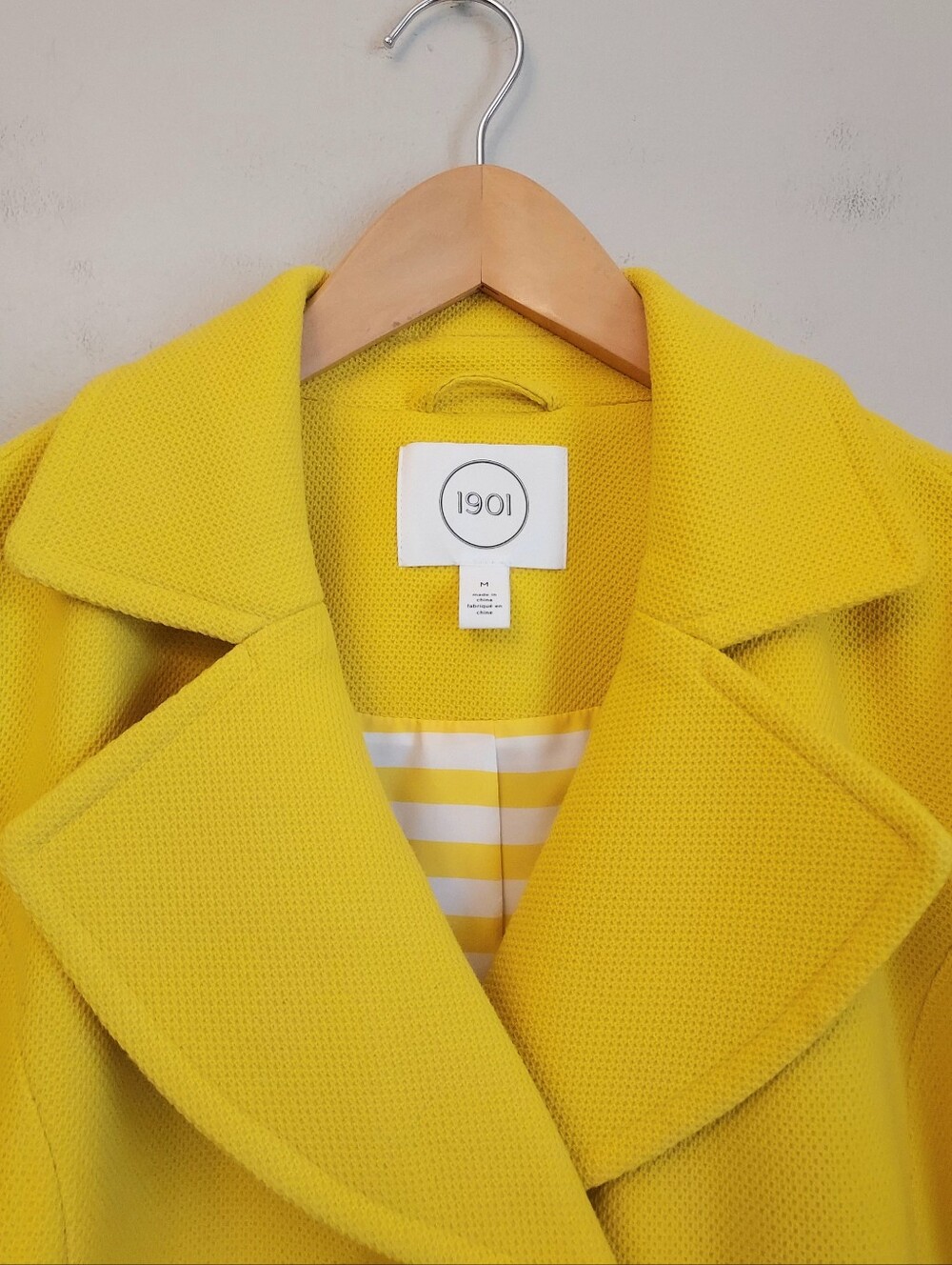1901 Nordstrom Yellow Double Breasted Peacoat Jacket Size Medium - Picture 6 of 13